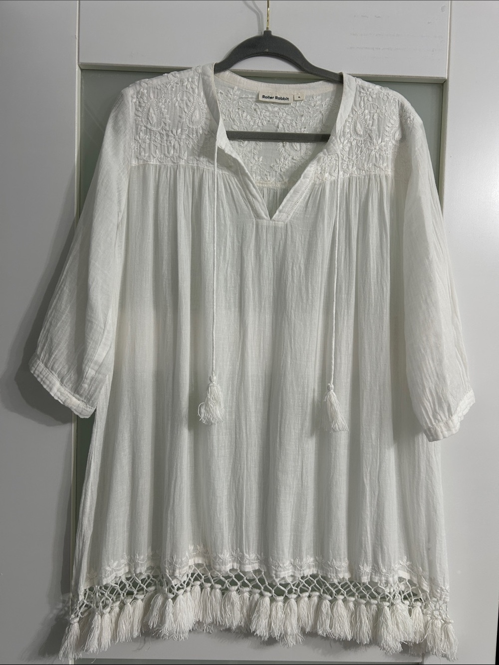 ROLLER RABBIT GAIZE WHITE COVER UP/ DRESS in size M